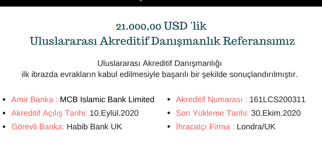 Uluslararası Akreditif Danışmanlık Referansı: İngiltere’den Pakistan’a Yapılan Hurda Metal İhracatı Uluslararası Akreditif Danışmanlık Referansı: İngiltere’den Pakistan’a Yapılan Hurda Metal İhracatı
