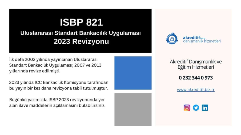 ISBP 821 – Uluslararası Standart Bankacılık Uygulaması 2023 Revizyonu