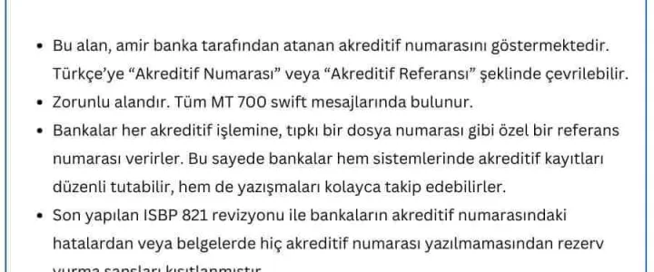 Field 20: Documentary Credit Number