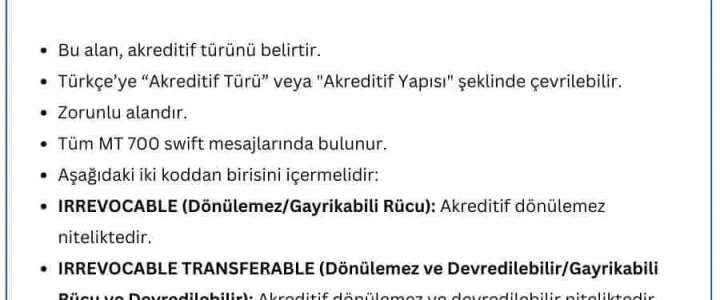 Field 40A: Form of Documentary Credit