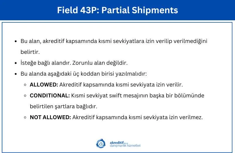 Field 43P: Partial Shipments