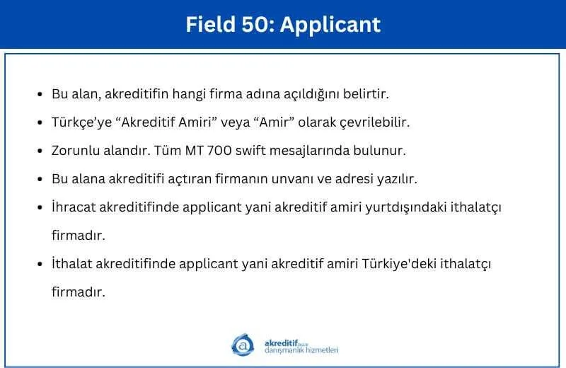 Field 50: Applicant