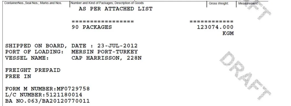 freight prepaid Konşimento