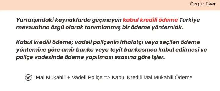 kabul kredili ödeme nedir